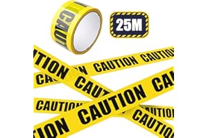 ZAWTR 25M Warnband, Markierungsband Gelb Klebeband Absperrband Abstand Halten Aufkleber Fußboden Sicherheitsband, 1 Rolle Warnklebeband Boden Caution Tape für Hochzeit Halloween/Arbeitsplatz Gefahrenzone