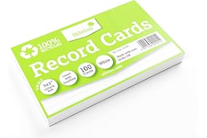 Silvine 5x3 100% Recycled Flash Cards - Lined (100 Cards) White