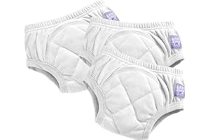 Bambino Mio - Pantaloni da apprendimento 3-4 Anni, Colore: Bianco - Ragazzi - riutilizzabili, Lavabili, per Imparare la Pulizia - Ragazza e Ragazzo - Motivo Punto Croce