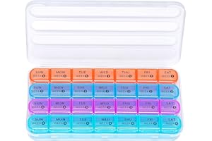 Zoksi Monthly Pill Organiser 28 Day 1 Time a Day, Large 4 Weeks Pill Box Organiser, Dust-Proof One Month Tablet Box, Travel Pill Boxes Monthly, Portable Medicine Storage Box for Vitamins and Meds