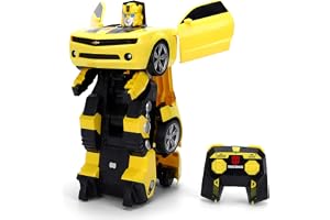 Jada Toys Transformers RC Converting Bumblebee (28 cm) – Fjärrstyrd bilrobot med transformation, ljus och ljud, leksak för fa