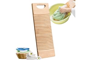 PENLIMLY Waschbrett Handwäsche Holz, Rechteckiges Anti-Rutsch Waschbrett mit Griff, Wäschebrett zum Waschen von Kinderkleidung, Kleidung Reinigung Werkzeug