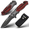 RUNQIN Mini Coltello Pieghevole con Lame, Coltello Tascabile Portatile di Ricambio Multifunzionale per Coltello da Caccia da Campeggio all'aperto per Escursionismo e Campeggio, Regalo per Uomo, Papà