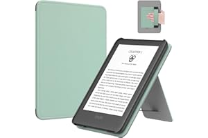 MoKo Case for 6" All-New Kindle(11th Generation 2022 Release), Lightweight PU Leather Cover Stand Shell with Hand Strap Auto Wake/Sleep for Kindle 2022 11th Gen e-Reader, Agave Green