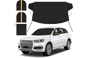 Gelanty Car Window Cover, Windscreen Frost Cover for Ice and Snow, Frost Protector Guard with Elastic Hooks, Heavy Duty 600D Oxford Farbic Snow Cover - Suitable for Most Cars