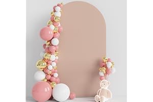 Wokceer Wedding Arch Cover Spandex Fitted Wedding Arch Covers for Round Top Arch Backdrop Stands Cover for Birthday Party Ceremony Banquet Decoration