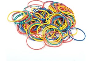 AIDQXBAOER Gummibänder,100 Stücke Bunte Gummibänder Gummiringe,Gummiband Haushaltsgummi Gummibänder,Essentials,Elastische,für Haushalt, Arbeit,Schule,Büro