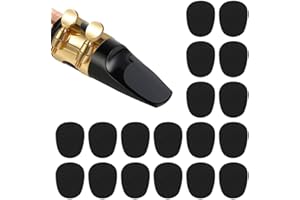 Henyall 32Pcs Saxophone Mouthpiece Cushions (0.8mm) - Professional Replacement Pads for Alto/Tenor Saxophone & Clarinet - Food Grade Silicone Mouthpiece Patches for Beginners & Musicians (Black)