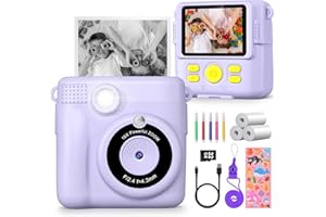Gofunly Macchina Fotografica Istantanea per Bambini, 2.4 Pollici Fotocamera Istantanea Bambini con 32GB Scheda, 12MP/1080P HD Videocamera Fotocamera Digitali per Bambino da 3-12 Anni
