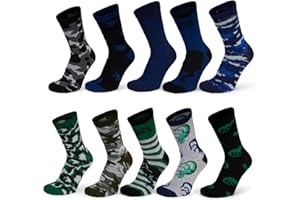 Basic Treasure Lot de 10 paires de chaussettes pour enfants garçons ou filles, courtes ou longues, 70% coton, Öko-Tex