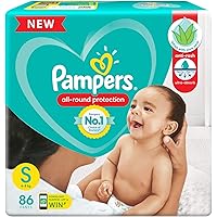 Pampers All round Protection Pants, Small size baby diapers (SM) 86 Count, Lotion with Aloe Vera