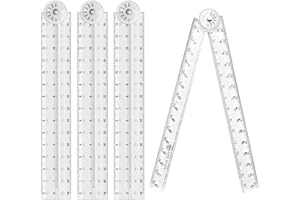 ZSRVAJ 4 Pcs Foldable Ruler, Ruler 30cm Folding, Folding Ruler, Ruler 15cm Geometric Measuring School Stationery Tool Transparent Straight Ruler Flexible Ruler Geometric Ruler for Office