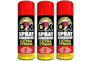 AMBERLINNEN LTD 500ml Adhesive Spray Strong As An Ox Extra Strong Glue For Carpet Card Paper (3)