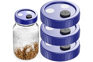 ZHANXUBIO Barattolo per funghi, coperchio per coltura liquida a bocca larga, bocca Rejular per uso alimentare, in plastica per cereali, con membrana in PTFE e porte di iniezione autorigeneranti per