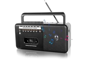 MONODEAL Tragbarer Kassettenrekorder, Vintage-Kassettenrekorder mit AM/FM/SW-Radio, eingebautem Lautsprecher, 3.5mm Kopfhörerbuchse, Unterstützung TF-Karte/USB-Eingang