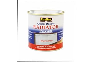 RUSTINS Quick Drying Radiator Enamel Satin 250ml– Durable, Long-Lasting Finish for Radiators That Stands the Test of Time
