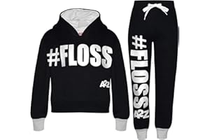 A2Z 4 Kids Girls Tracksuit Floss Crop Top Jogger Set Two Piece Activewear Outfits Fleece Lined Hoodie Trousers Set Soft Cosy Fleece Casual Workout Running Loungewear Jogging Sweatsuit Ages 5-13