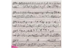 Oilmal Sello de silicona transparente con puntuación musical, sello de goma, tarjeta de papel, manualidades, regalo hecho a mano para fotos, álbumes y decoración