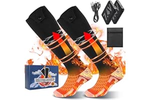 IVCDODVD Lvcdodvd Heated Socks for Men&Women 7.4V 4 Levels Heat Full Foot Heating Feet Warming Socks Rechargeable Heated Socks for Winter Skiing Camping Hunting Hiking Cycling Snow Shoveling Size 38-44