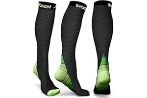 Rwest X Calze Compressione Graduata Donna e Uomo, Calze Elastiche a Compressione Graduata per Sport, Migliora Le Prestazioni per Sport, Corsa, Escursioni, Giri in Bici, Viaggi in Aere