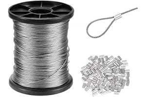 Metallkabel i rostfritt stål 304, 1 mm – 50 m – med 50 presshylsor