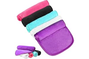 KIPTVO 5PCS Makeup Remover Cloth, Make up Remover Face Cloths, Microfibre Face Cloth, Reusable Makeup Remover Cloth, Microfibre Makeup Remover Cloth, for All Skin Types Baby Kids Adults