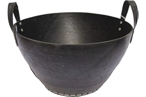 BENTA Metrox 355141 Holzkorb aus Gummi (aus recycelten Altreifen, Kaminholzkorb, 2 Tragegriffe, Höhe,34 cm, ø ø oben 51 cm) 99171