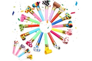 HSLPSM 20 Stück Tröte, Trötren, Kinder Jubel Partytröten, Tröte Fan Fußball, Kindergeburtstag Luftrüssel, Lustige Spielzeuge für Neujahr Geburtstag Party, Graduierung, Weihnachten (Farbig Gemischt)
