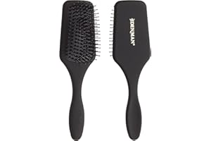 Denman (Black) Mini Paddle Cushion Hair Brush for Blow Drying, Detangling & On the Go Travel - Comfortable Styling, Straightening & Smoothing - For Women and Men, D84
