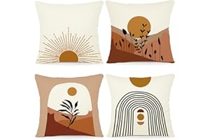 ZWJD Lot de 4 Housse Coussin 40x40 Florale Peinture à l'aquarelle Housses de Coussin Décoratives en Coton Lin Taie Oreiller de Canapé Housse De Coussincarré pour Lit Voiture De La Maison Canapé