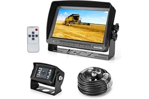 CHETOO Caméra de Recul de 18 Conduit Infrarouges eT étanche IP68 + 7 Pouces Haute Définition Monitor D’affichage de Recul (deux supports)