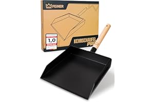 FEINER® | Kehrschaufel PRO® TM - 3160 | Robustes Kehrblech | Metall | Schwarz Pulverbeschichtet | Schaufel | Haus – Hof – Garten | Handwerk – Baustelle | Industrie- Handel.