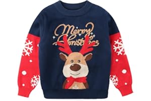 Minizone Bambini Inverno Maglione Ragazzi Ragazze Natale Pullover Felpa Manica Lunga Carino Cartoon Cappotto Outwear 1-6 Anni