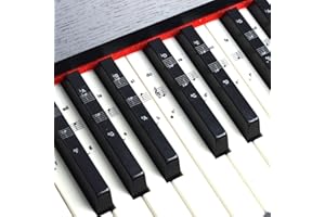 Imelod Adesivi per tastiera o pianoforte per tastiere 49/61/76/88 tasti, pianoforte e tastiera Note musicali Set completo di adesivi per tasti bianchi e neri, trasparenti