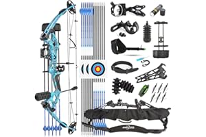 SHARROW Archery Compound Bow Kit 30-55lbs Adjustable Hunting Compound Bow and Arrows Set for Adult and Beginner Outdoor Shooting Archery Set