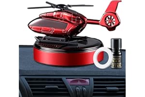 Bavokon Solar Car Air Freshener | Solar Energy Rotating Helicopter Aroma Diffuser - Car Smell Air Freshener, Car Aromatherapy with Aroma Diffuser for Car Home, Red