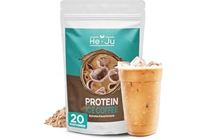 ‎HE-JU He-Ju Protein Coffee mit Schoko Geschmack 500g, heiß und kalt genießbar, Protein Eis Kaffee ohne zusätzlichen Zucker, Ice Coffee High Protein, 20 Portionen, aus Milcheiweiß