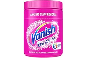 Vanish Oxi Action Colour Safe Stain Remover Powder for Clothes 1Kg, 1st Time Amazing Stain Removal Even In 30°C Cold Wash, Lifts Tough Stains, Chlorine-Free Formula, Safe On Everyday Fabrics