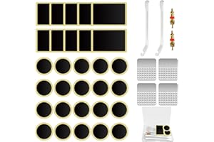 Bohoray Kit Riparazione Camera d'Aria Bici, 38 Pezzi Portatile Kit Riparazione Camera d'Aria Bici, Kit Patch per Bici con 30 Toppe autoadesive per Pneumatici per Ciclisti Moto Veicoli Fuoristrada