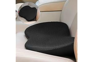 PRZRAO Cojin Lumbar para Coche, Cojin Cuña Asiento Coche, Cojin para Coche Conductor, Cojin Asiento Coche, Cojines de Espuma de Memoria para Automóvil, Cojines en Forma de Cuña Auto,Cojin Lumbar Coche