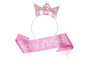 LUKIUP Corona Compleanno, Corona di Fiori di Rosa, Fascia Tiara Corona da principessa Cerchietto Corona Bambina con fiore di rosa artificiale Decorazioni per feste Compleanno, Carnevale