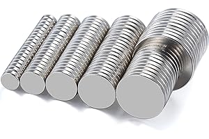 Wukong - Set di 100 magneti al neodimio, spessore 2 mm, 6 misure, resistenti per lavagne magnetiche, bacheca, frigorifero, lavagna magnetica, scatola inclusa