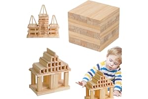 FEIONE 60 Stück Bastelholz klötzchen, Holzklötzchen zum Basteln, 110 x 22 x 8mm Holzbausteine bastelklötzchen Hölzchen, Holzstäbchen Basteln Holz für BAU und Vertäfelung, Heimwerkerprojekte und Deko