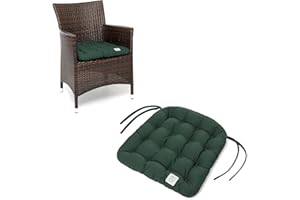 ‎HAVE A SEAT LIVING HAVE A SEAT Living - Sitzkissen 48x46 cm (6 St.) - Outdoor Sitzpolster Rattanstuhl - Bequeme, Orthopädische Gartenstuhl Sitzauflage - Waschbar bis 95°C (Moosgrün, 6er Set - 48x46 cm)