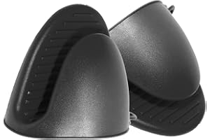 MLL PRODUCTS Guantes Silicona Freidora De Aire Air Fryer - Manoplas Cocina - Agarraderas Cocina - Manoplas Horno Silicona - Mini Guantes Cocina Resistentes al Calor - Cubiertas para Hornear. (Negro)