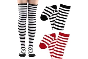 LSYYSL 2 pares de calcetines elásticos para mujer, tubo largo, de poliéster, para carnaval, cosplay, años 80
