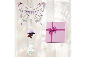 KAAYEE Sister Gifts, Butterfly Crystal Suncatcher Christmas Sister Gifts, Birthday Gift for Sisters, Special Big Little Sisters Presents for Graduation, Valentine's Day, New Year & Anniversaries