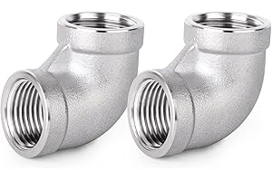 ERGAOBOY 2 pezzi 304 connettori a gomito in acciaio inossidabile da 90 gradi, raccordi per tubi BSP femmina da 1 "x 1"