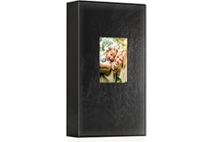 Ywlake Album Fotografico 10x15 300 con Tasche, Cuoio Porta Foto Album Portafoto Orizzontali Tascabile Tasca Nero