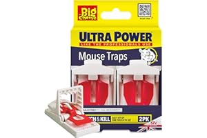 The Big Cheese Ultra Power Ready-Baited Mouse Trap - Twin Pack - Reusable Mouse Traps For Indoor & Outdoor Use - Humane Mouse-Trap - Easy to Clean Plastic Mice Trap - Prebaited Rodent Trap